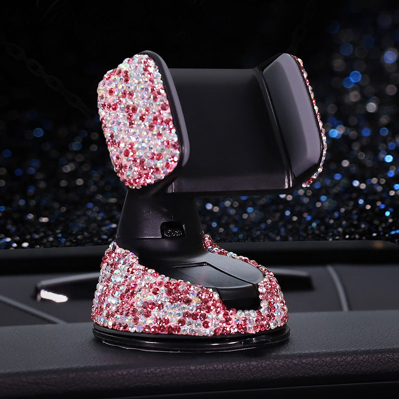 Bling Cellphone Holder with Sucktion Cup Base and Plug Clip