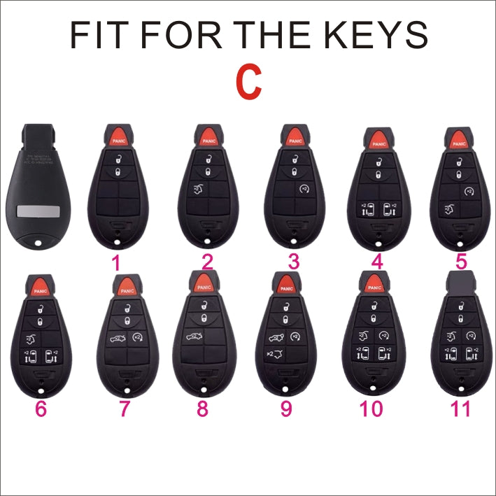 Soft TPU Key Case Cover For Jeep/Dodge/Chrysler(Key No.C)