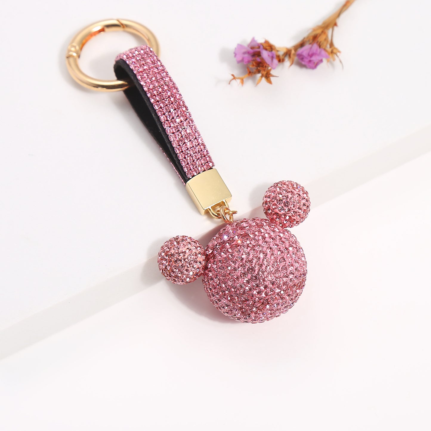 Sparkly Cute Micky Keychains with Rhinestone