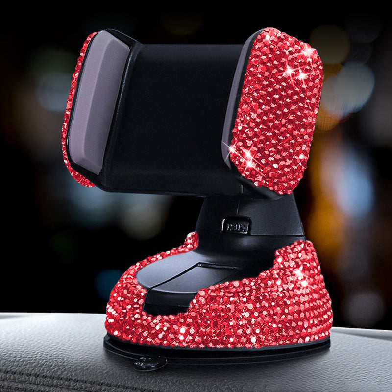 Bling Cellphone Holder with Sucktion Cup Base and Plug Clip