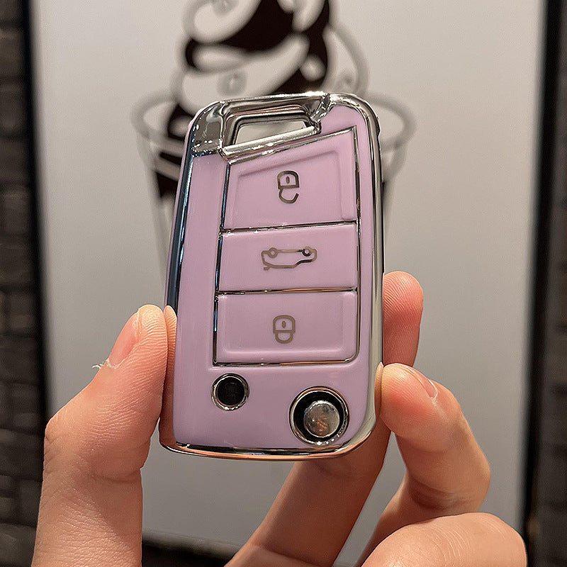 Soft TPU Key Case Cover For Volkswagen(Key No.C)