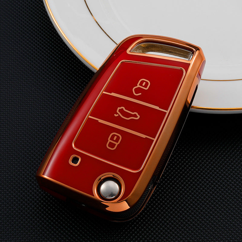 Soft TPU Key Case Cover For Volkswagen(Key No.D)