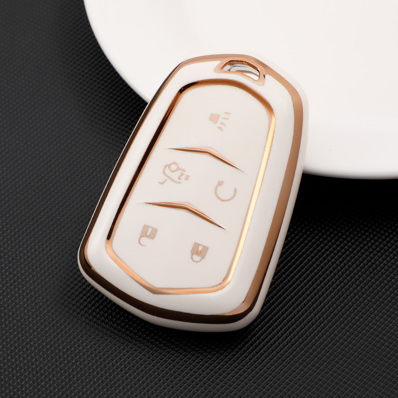 Soft TPU Key Case Cover For Cadillac(Key No.B)