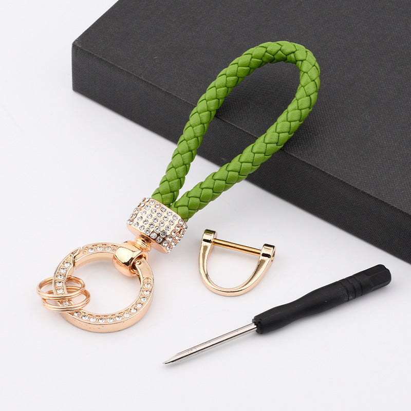 Sparkly Metal Keychains with PU Leather Strap for Car Key Case(Girl Style),Item No.: LK001