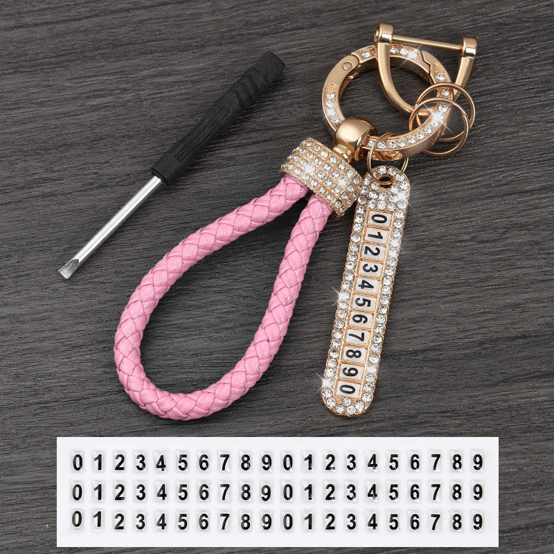 Sparkly Metal Keychains with PU Leather Strap for Car Key Case(Girl Style),Item No.: LK001
