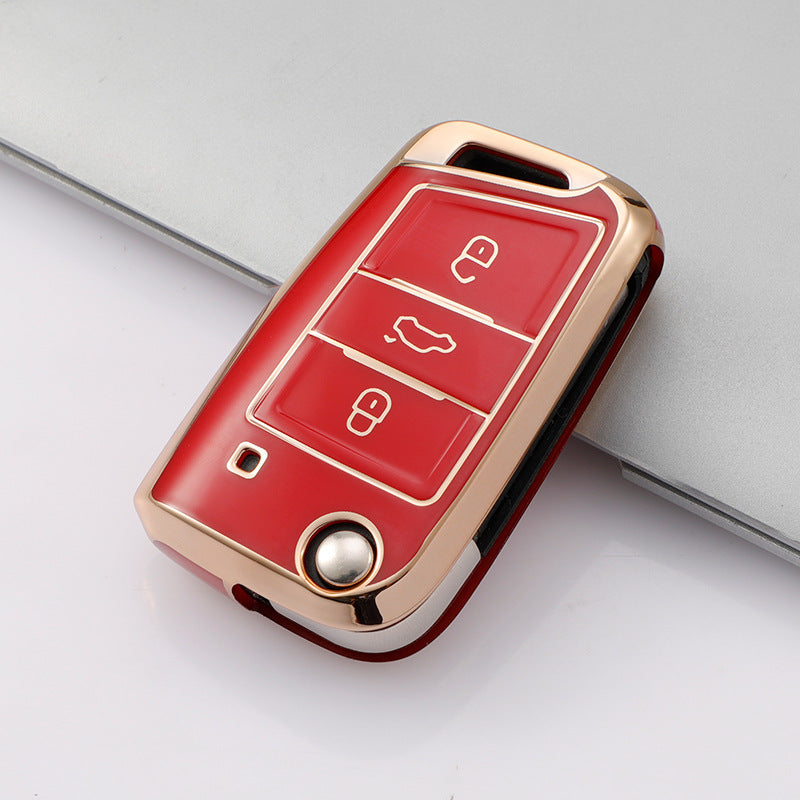 Soft TPU Key Case Cover For Volkswagen(Key No.C)