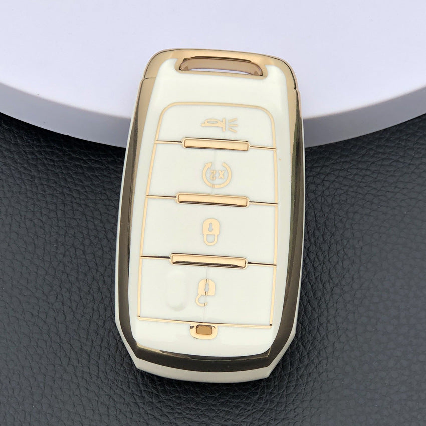 Soft TPU Key Case Cover For Jeep/Dodge/Chrysler(Key No.F)