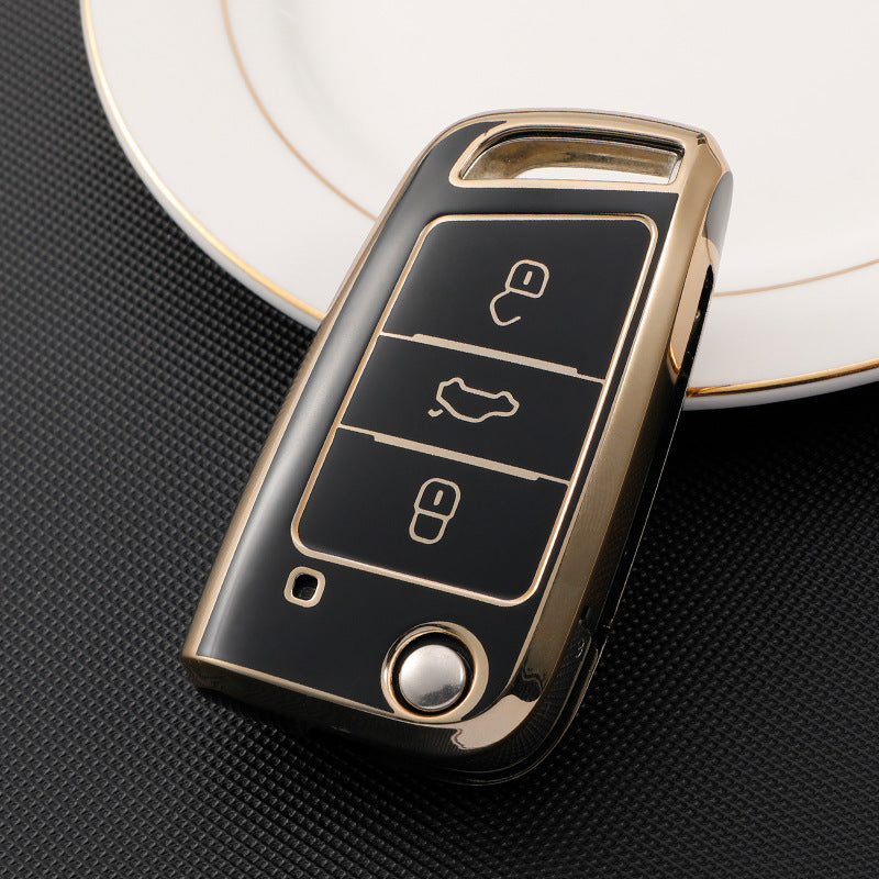 Soft TPU Key Case Cover For Volkswagen(Key No.D)