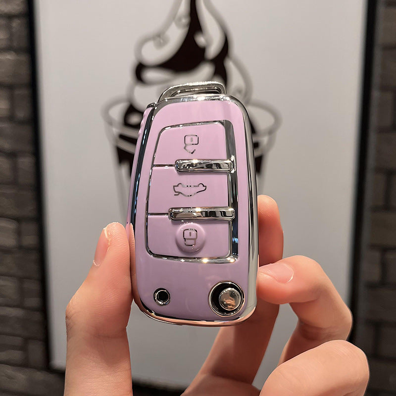 Soft TPU Key Case Cover For Audi(Key No.C)