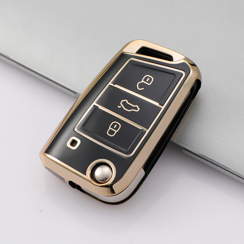 Soft TPU Key Case Cover For Volkswagen(Key No.C)