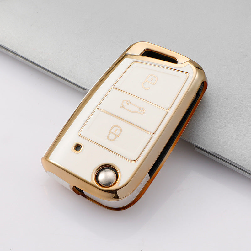 Soft TPU Key Case Cover For Volkswagen(Key No.C)
