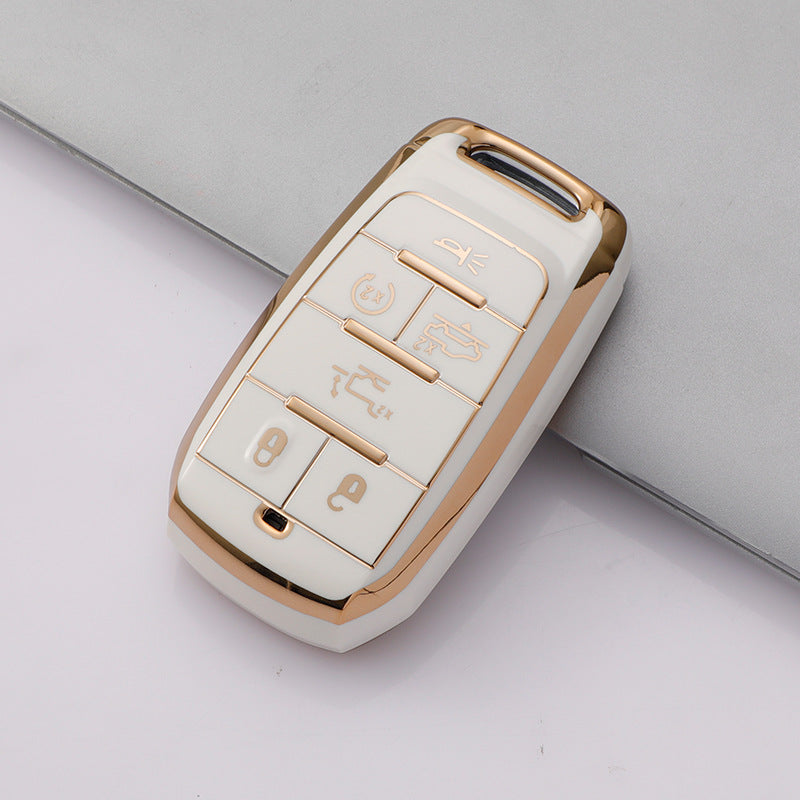 Soft TPU Key Case Cover For Jeep/Dodge/Chrysler(Key No.F)