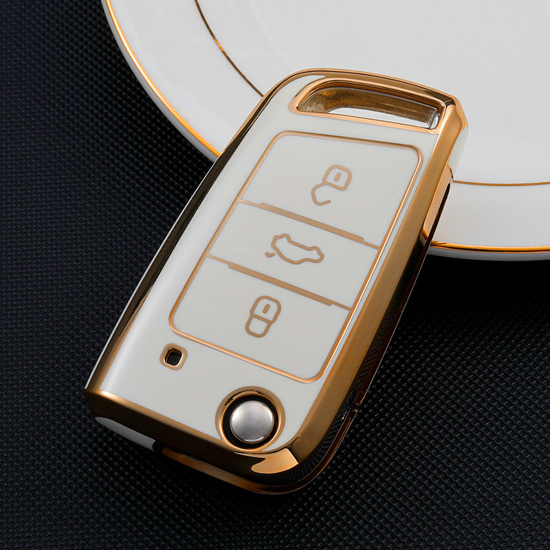 Soft TPU Key Case Cover For Volkswagen(Key No.D)