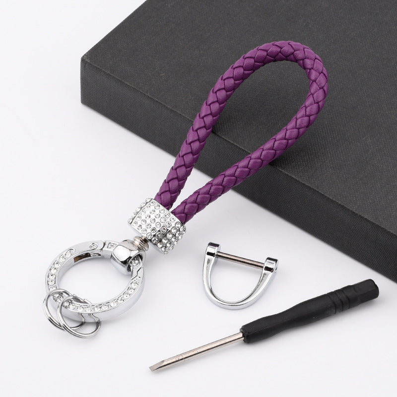 Sparkly Metal Keychains with PU Leather Strap for Car Key Case(Girl Style),Item No.: LK001