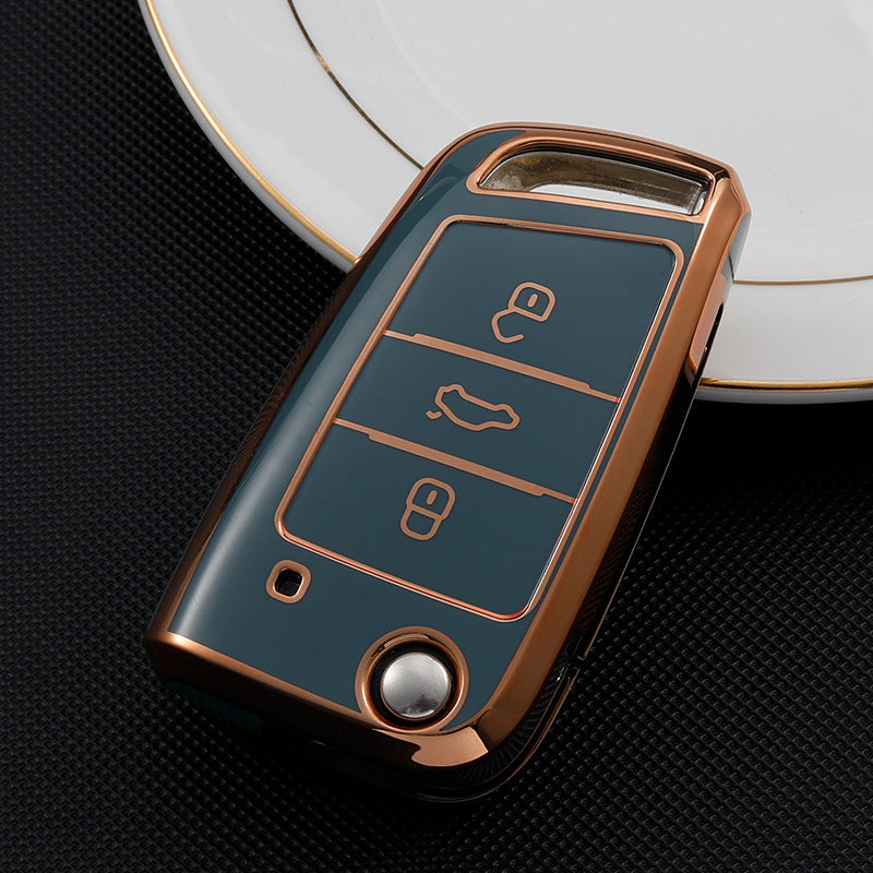 Soft TPU Key Case Cover For Volkswagen(Key No.D)