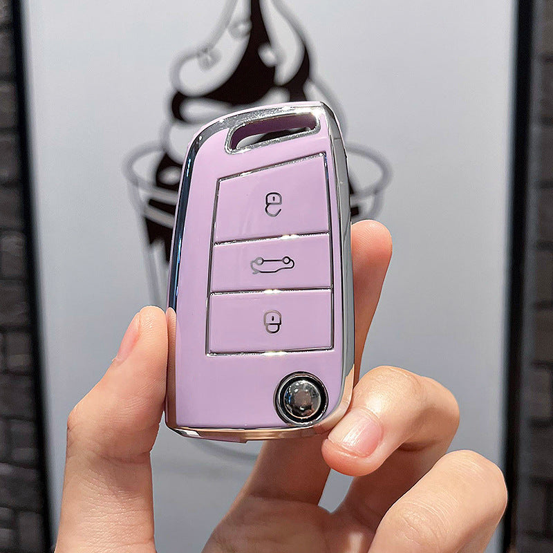 Soft TPU Key Case Cover For Volkswagen(Key No.D)