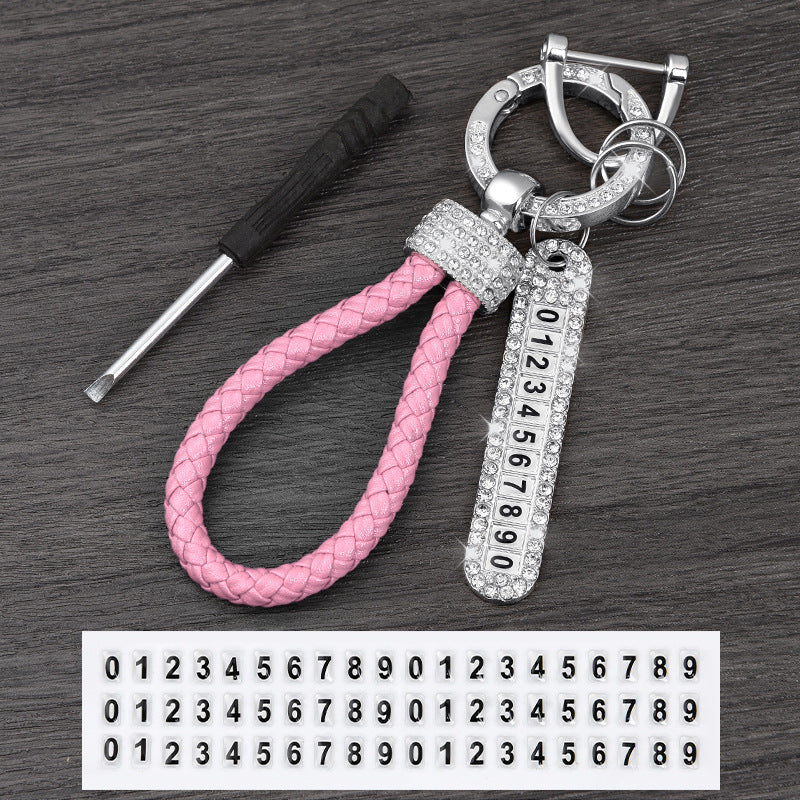 Sparkly Metal Keychains with PU Leather Strap for Car Key Case(Girl Style),Item No.: LK001