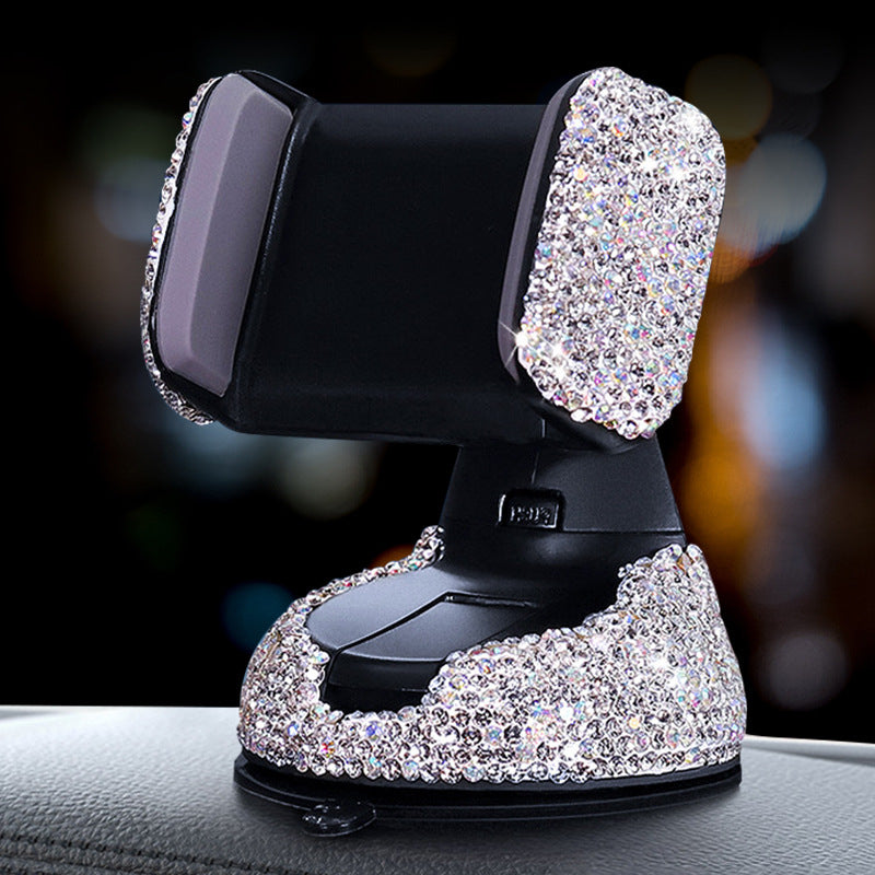 Bling Cellphone Holder with Sucktion Cup Base and Plug Clip