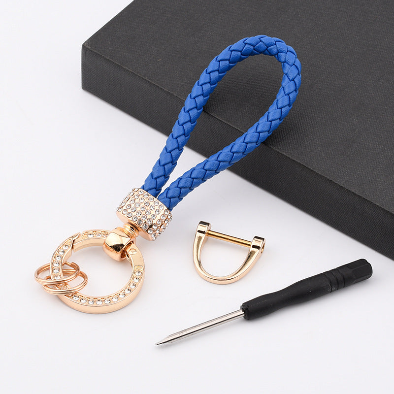 Sparkly Metal Keychains with PU Leather Strap for Car Key Case(Girl Style),Item No.: LK001