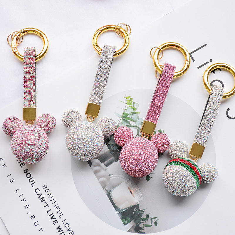 Sparkly Cute Micky Keychains with Rhinestone